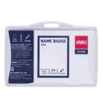Deli Ecuson orizontal rigid 85*53mm cu clips si snur textil Deli - Set 30 (DLE5744)