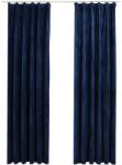 vidaXL 2 db sötétkék bársony sötétítőfüggöny kampókkal 140 x 175 cm (134532VidaXL)