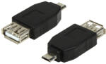 LogiLink USB 2.0 адаптер LogiLink, Micro-USB/M-USB-A/F, черен
