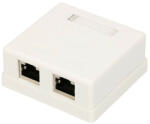 Extralink | Wall mount outlet | 2x RJ45 KAT5E STP