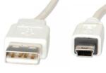 Roline Кабел Roline S3142-250, USB A(м) към USB Mini B(м), 1.8m, бял (S3142-250)