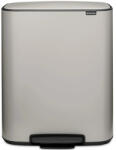 Brabantia Cos de gunoi Brabantia Bo Pedal 1010450, 2x30 l, Inchidere lina, Baza antiderapanta, Gri deschis (1010450) Cos de gunoi