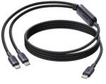 Baseus Cablu de date Baseus Flash 4, USB-C male - 2 x USB-C male, 1.5 m, Black (E0426X00)