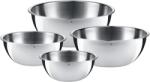 WMF Gourmet bowl set 4 pieces, stainless steel bowls for the kitchen 0.75l - 2.75l, stainless steel mixing bowl, salad bowl, serving bowl, Cromargan, stackable - 645709990