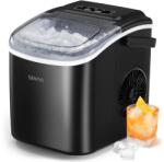 Silonn ice cube machine, ice cube maker 9 cubes ready in 6 minutes, 12 kg in 24 hours, self-cleaning small ice cube machine, 2 ice cube sizes for kitchen, office, bar and party, black - SLIM09B-4 Ледогенератор