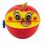 Teddies Касичка червена ябълка с червейче на ключ пластмаса 11x10см (56000340)