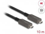 Delock aktív optikai USB-C videó + adat + PD kábel 10 m (84150) - pepita