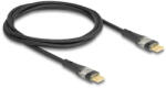 Delock Adat és gyors töltő kábel USB 2.0 USB Type-C apa-apa átlátszó PD 3.0 100 W 1 m (80763) - pepita