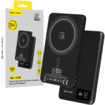 Blavec Power Bank 5000mAh BJ-03 Ultra Slim 7, 8mm - Type C - 22, 5W mágneses Magsafe 3 az 1-ben (PBBJ03-MC5B) fekete alumínium - studioeszkozok