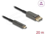 Delock Aktív optikai kábel USB Type-C DisplayPort, 8K 60 Hz, 40 Gbps, 20 m