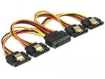 Delock 60156 15 pin-es SATA kábel bemeneti zár funkcióval & gt; 15 pin-es SATA tápcsatlakozó kimeneti 4 x egyenes 15cm