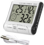 VERK GROUP Stație meteorologică digitală multifuncțională cu senzor extern și afișaj LCD - Alb (01763)
