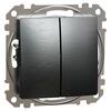 Schneider Electric SEDNA Kettős váltókapcsoló, rugós bekötés, 10AX, (106+6), szálcsiszolt titánium SDD172108U Schneider (172108U)