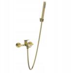 INVENA Kádtöltő Csaptelep Alonia Zuhanyszettel, Szálcsiszolt Arany (BW-70-009-V)