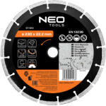 NEO TOOLS Gyémánt vágókorong 230mm szegmenses lézer hegesztett, 8mm szegmens (57-610)