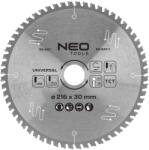 NEO TOOLS Körfűrészlap univerzális, keményfém fogakkal, 216x30mm, 60 fog (55-547)