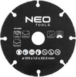 NEO TOOLS Vágókorong, fához, műanyaghoz, volfrámkarbid, 125x22.2mm (55-698)