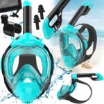 Renew Force Teljes arcú búvár sznorkel maszk 180°-os azure kilátással (DO SNORKELINGU NURKOWANIE ANTYFOG SILIKON LXL)