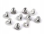 Stoklasa Fém gombok öntapadós szív forma 11 mm ezüst 10 db (120775)