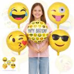 Hopki Lufik Színes Fólia Lufi Emoji Smiley 5 Db