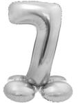 GoDan Silver, Ezüst 7-es szám fólia lufi talppal 72 cm (MLG145830)