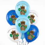  Fiús macis első szülinapi happy birthday gumi lufi 30cm 6db