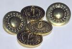 Importer Kufer Fém gomb méret 20 mm arany (5db) 4040 (5903802550917)