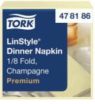 Tork Szalvéta, iparilag komposztálható, 1/8 hajtogatott, 1 rétegű, 39x39 cm, Premium, TORK LinStyle , pezsgő (478186) - molnarpapir