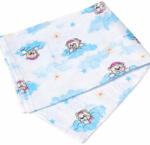 Baby Bruin Mintás Cseh textil pelenka, textilpelenka sűrű szövésű fehér 70x70 cm - Kék felhős maci 2 DARAB (311197kekfelhosmaci-2-db)