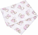 Baby Bruin Mintás Cseh textil pelenka, textilpelenka sűrű szövésű fehér 70x70 cm - Rózsaszín maci 1 DARAB (311197rozsaszinparnasmaci)