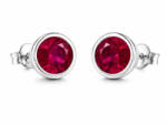 Kerek Kristály KEREK KRISTÁLY ezüst fülbevaló - fuchsia (6 mm) (2026063003)