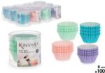  KINVARA - 100 db papír sütőforma készlet (8 cm átmérő, 4 féle szín) (36970)
