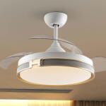Schuller Valencia Lustra LED cu Ventilator si telecomanda, lame retractabile HERON alb/auriu (SV-175180D)