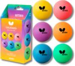BUTTERFLY Asztalitenisz Labdák pingpong labdák Butterfly 6 db színes (PIŁECZKI KOLOROWE BUTTERFLY 6 SZT.)