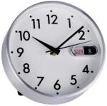  Ceas masa cu calendar aluminiu argintiu 17, 5 cm (111829B)