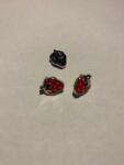  Gombok gyerekeknek 5db eper piros ezüst 9x13 mm (632138278244)