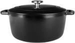 Cosy&Trendy Oală fontă emailată cu capac 28 cm Negru Fontestic Cosy & Trendy 9967284
