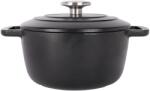 Cosy&Trendy Oală fontă emailată cu capac 20 cm 2, 7 L Negru Fontestic Cosy & Trendy 9967204