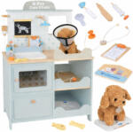 Ginger Home Детска Ветеринарна Клиника Играчка ginger home - Дървен Ветеринарен Център с Аксесоари и Плюшено Куче, 89×57×30 см Термометър