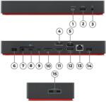 Lenovo ThinkPad Universal Thunderbolt 4 Prin cablu Negru (40B00135DK)