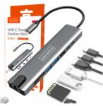 Zenwire Hub Adapter 9in1 Usb-c Hdmi RJ45 Ethernet Sd kártyaolvasó Macbook M1 M2 M3 (Hub Adpater 9w1 USB-C Zenwire HDMI Ethernet)