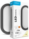 Modee Aplica perete exterior cu LED oval 12W, 1160lm, 19.5cm, 4000K, IP65, negru, Modee (LEDBHON-12BK-12-MDE)