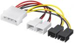 Goobay Cablu alimentare PC 4pin > 2x 2-pin 12V + 2x 2-pin 5V, Goobay (CABLE-PC-4P/2X2P-GBAY)