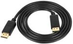 Well Cablu Displayport tata - Displayport tata 3m 1080p Well (CABLE-DPM/DPM-3BK-WL)