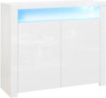 HOMCOM Dulap Multifuncțional Alb cu Iluminare LED Colorată, pentru Living sau Dormitor, 107x35x97 cm | Aosom Romania (837-118V90) Comoda