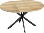 HomCom Extendable Dining Table for 4-6, 100-135 cm Industrial Kitchen Table with Butterfly Leaf and X-Shape Base, Round to Oval for Dining Room, Living Room, Natural Wood Finish | Aosom Romania (83A-390V80ND