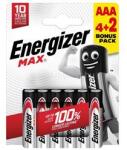 Energizer MAX tartós elem AAA, alkáli, 6db/csomag (ENERGIZER_E303328200) (ENERGIZER_E303328200)