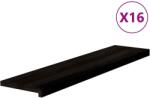 vidaXL lépcsőfokok, 16 db, sötétbarna, tömör tölgyfa 3283059 (3283059)