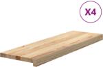 vidaXL 4 db tömör tölgyfa lépcsőfokok kezeletlen 80x30x2 cm 3282900 (3282900)