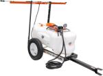 RURIS RS TANK 10000 vontatott elektromos permetező/szórófej, 100 literes tartálytérfogat, kézi szórólándzsa + 5 m tömlő, moduláris fém szórólándzsa 4 fúvókával, elektromos csatlakozás a gép akkumulátorához 